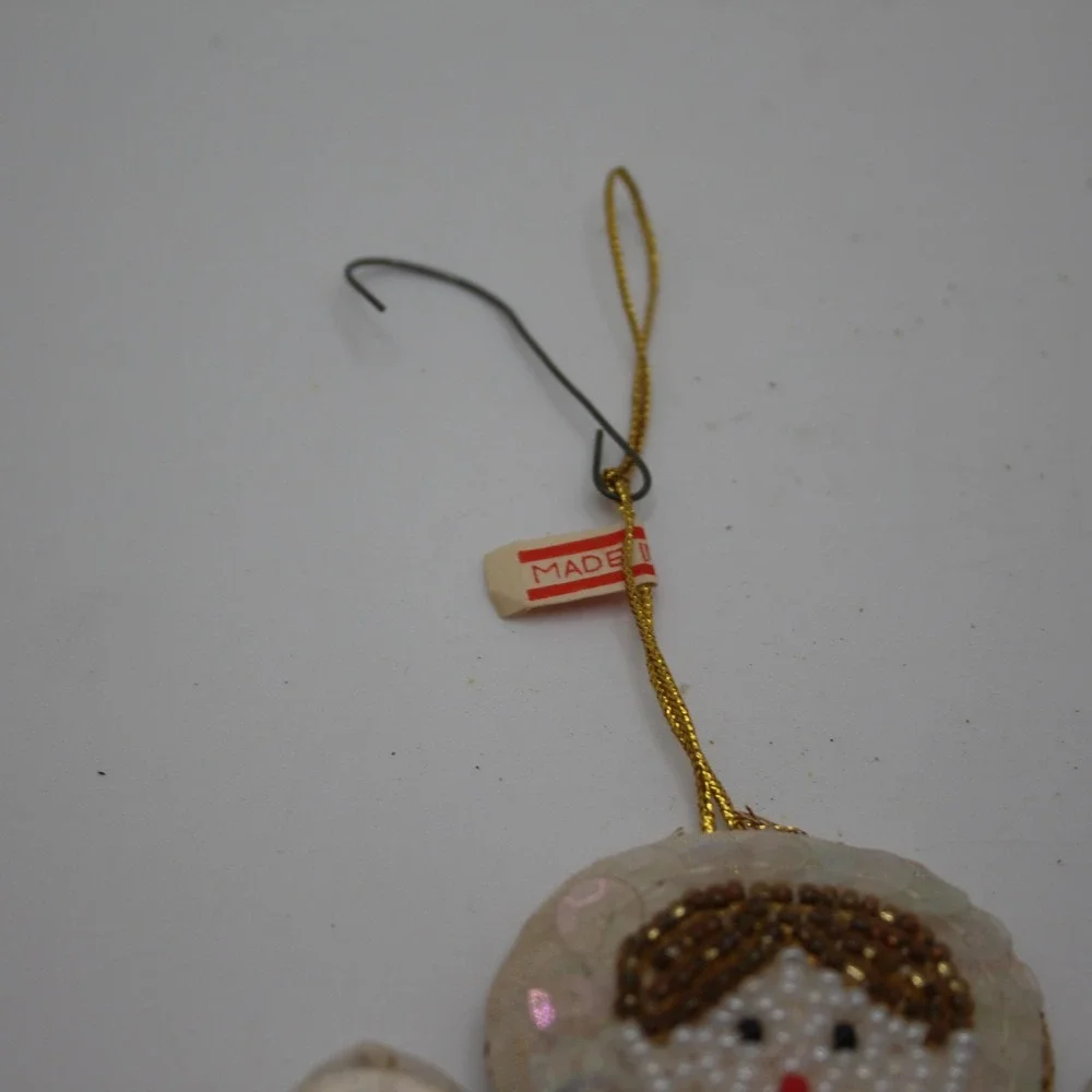 Vintage Beaded Sequin Angel Christmas‎ Ornament Holiday Decoration Made In China